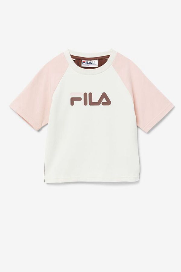 Fila Aisha Athletic Crop Women's Tee - Deep/Rose,NZ 65-56820